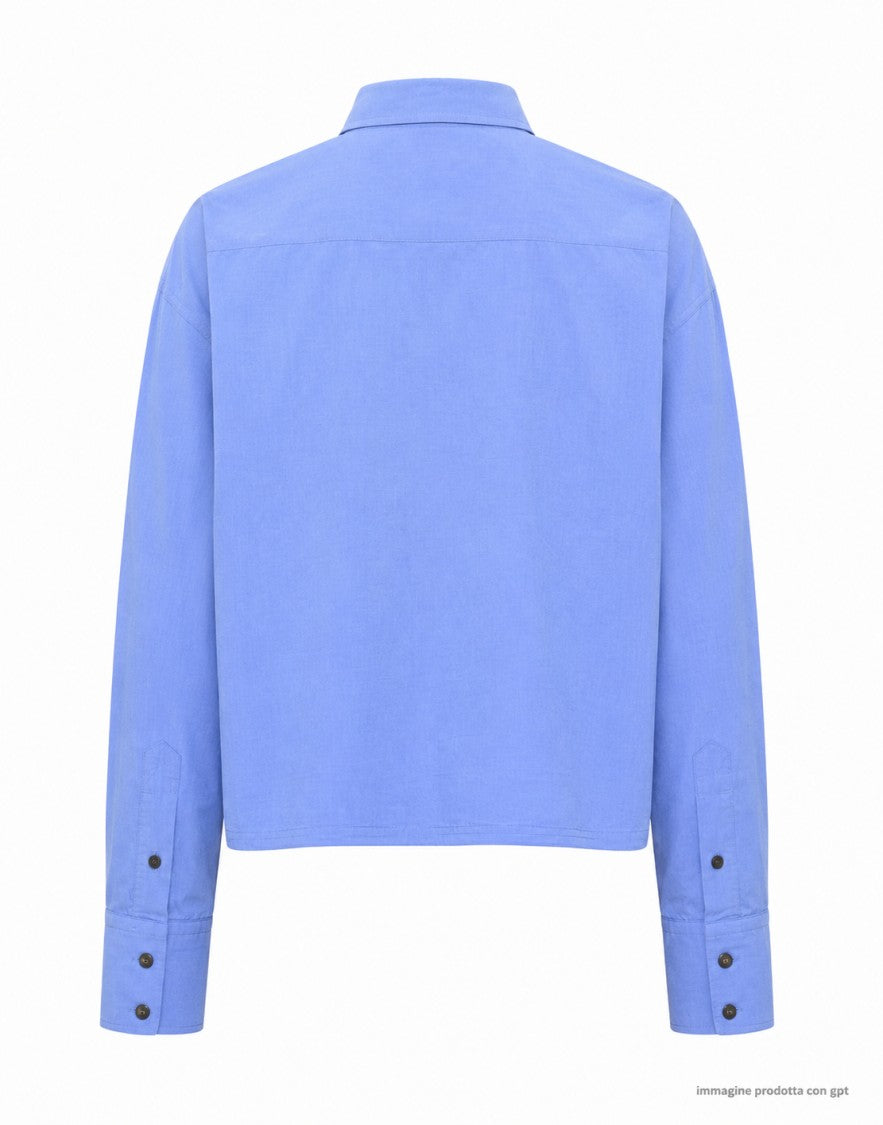 Eat Dust 673 Blue Sea Cubic Cotton Shirt