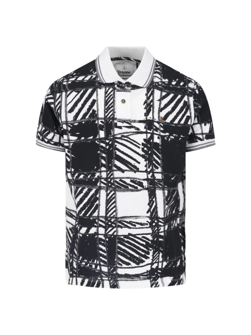 Vivienne Westwood Abstract Checkered Polo With Classic Collar