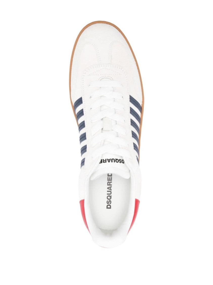 Dsquared2 Off-White And Multicolour Panelled Sneakers