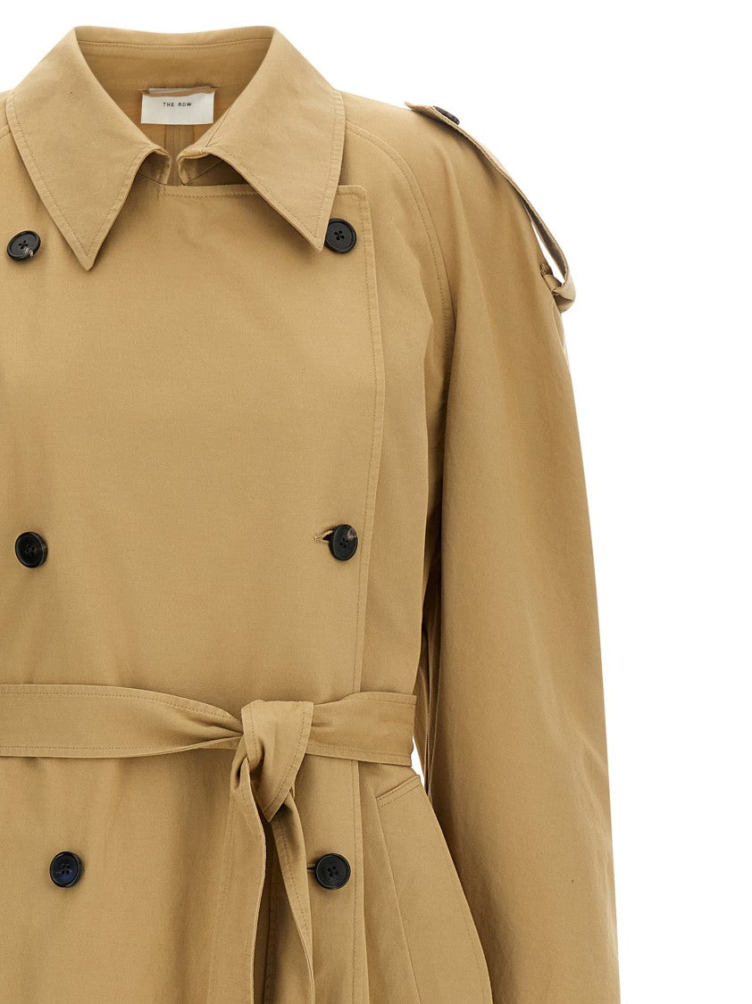 The Row 'Dester' Cotton Gabardine And Cashmere Trench Coat