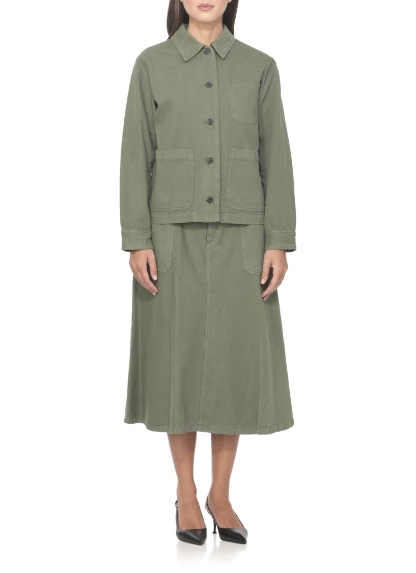 A.P.C. Textured Cotton Shirt With Classic Collar