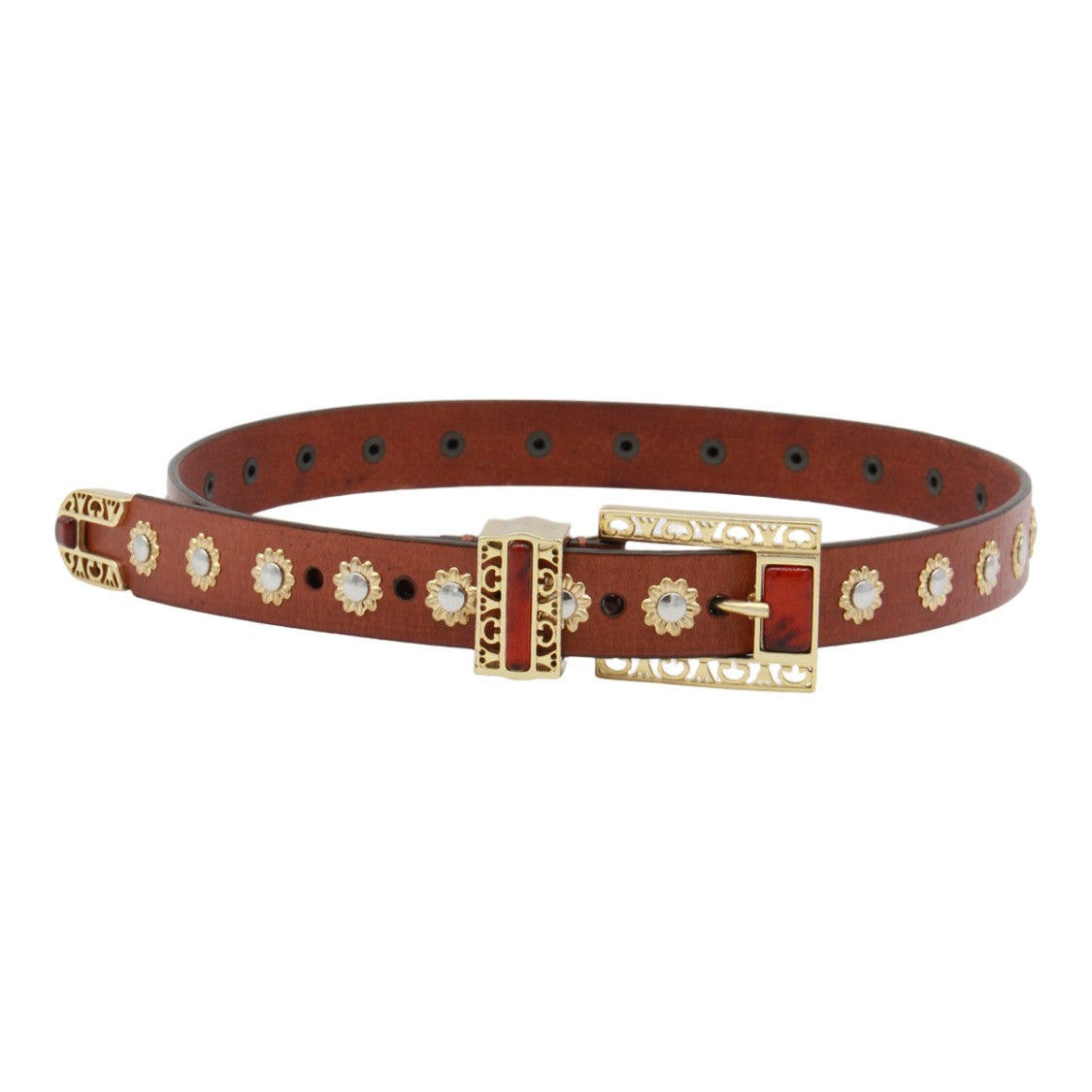 Golden Goose Slim Brown Leather Belt