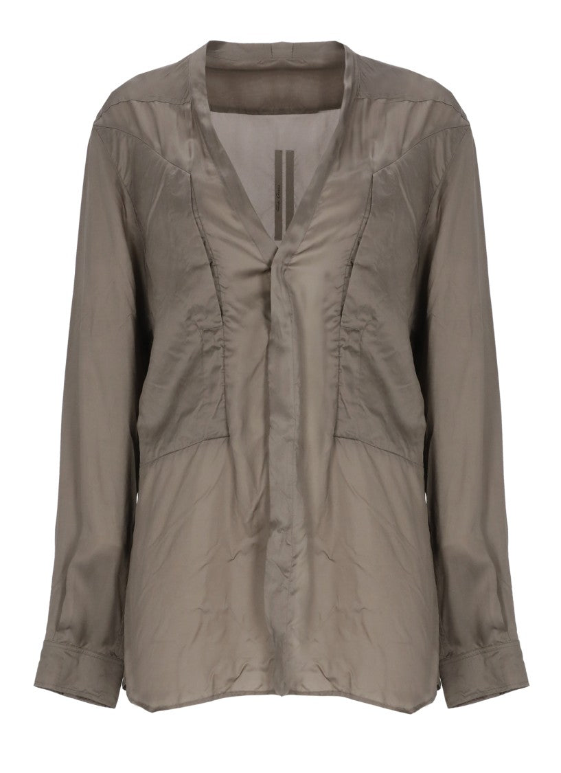 Rick Owens Dove Grey Larry Fogpocket Shirt