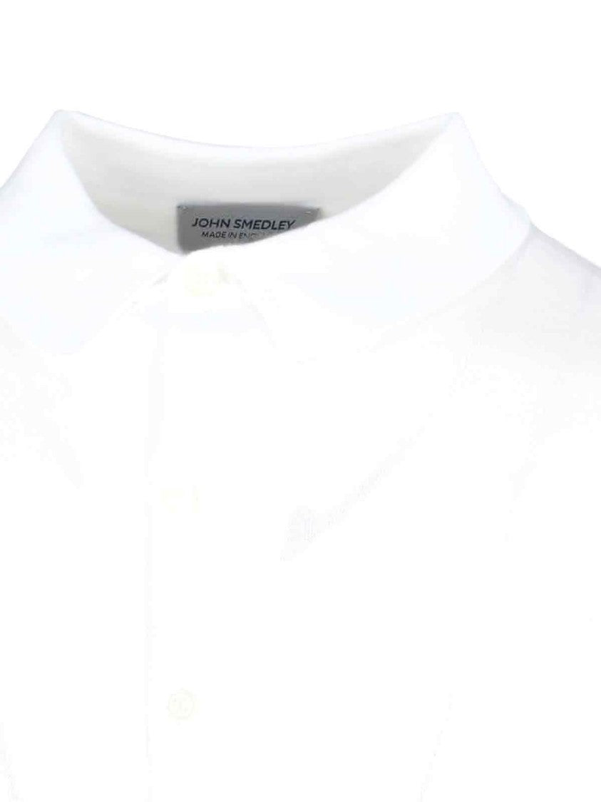 John Smedley White Adrian Sea Island Cotton Polo