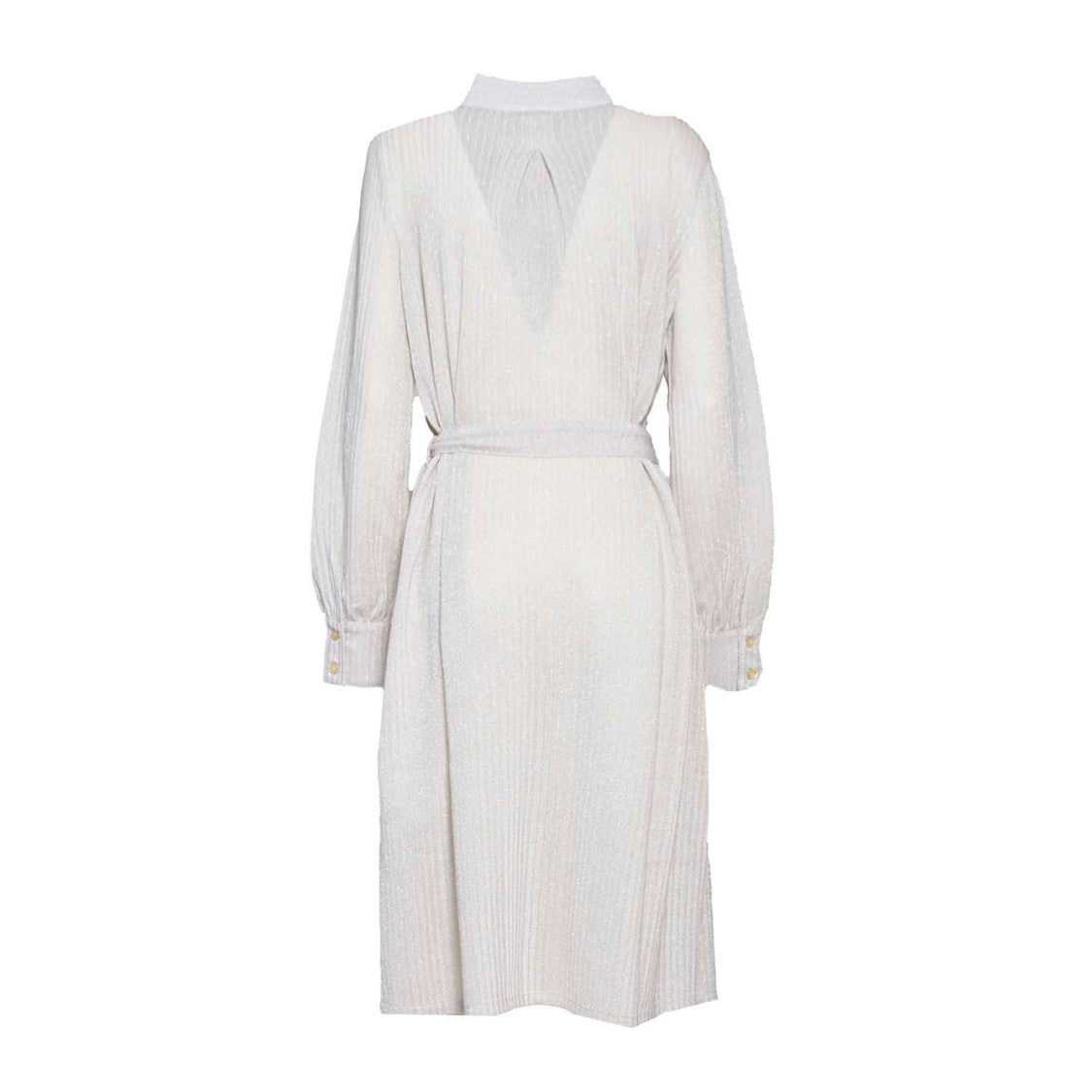 Missoni Beige Lamé Thread Cotton Midi Shirt Dress