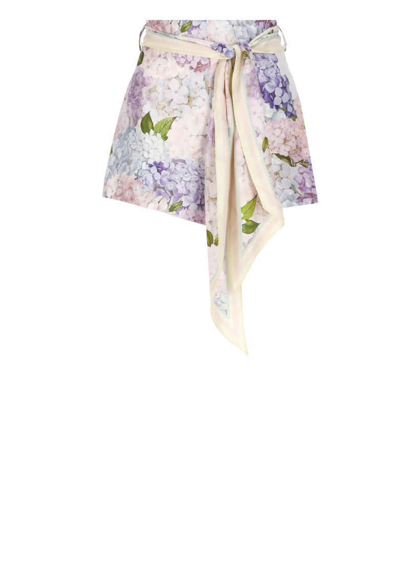 Zimmermann Purple Shorts Dawning Flat Front