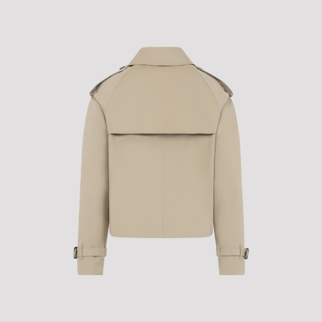 Burberry Cropped Double-Breasted Cotton Coat With Classic Collar