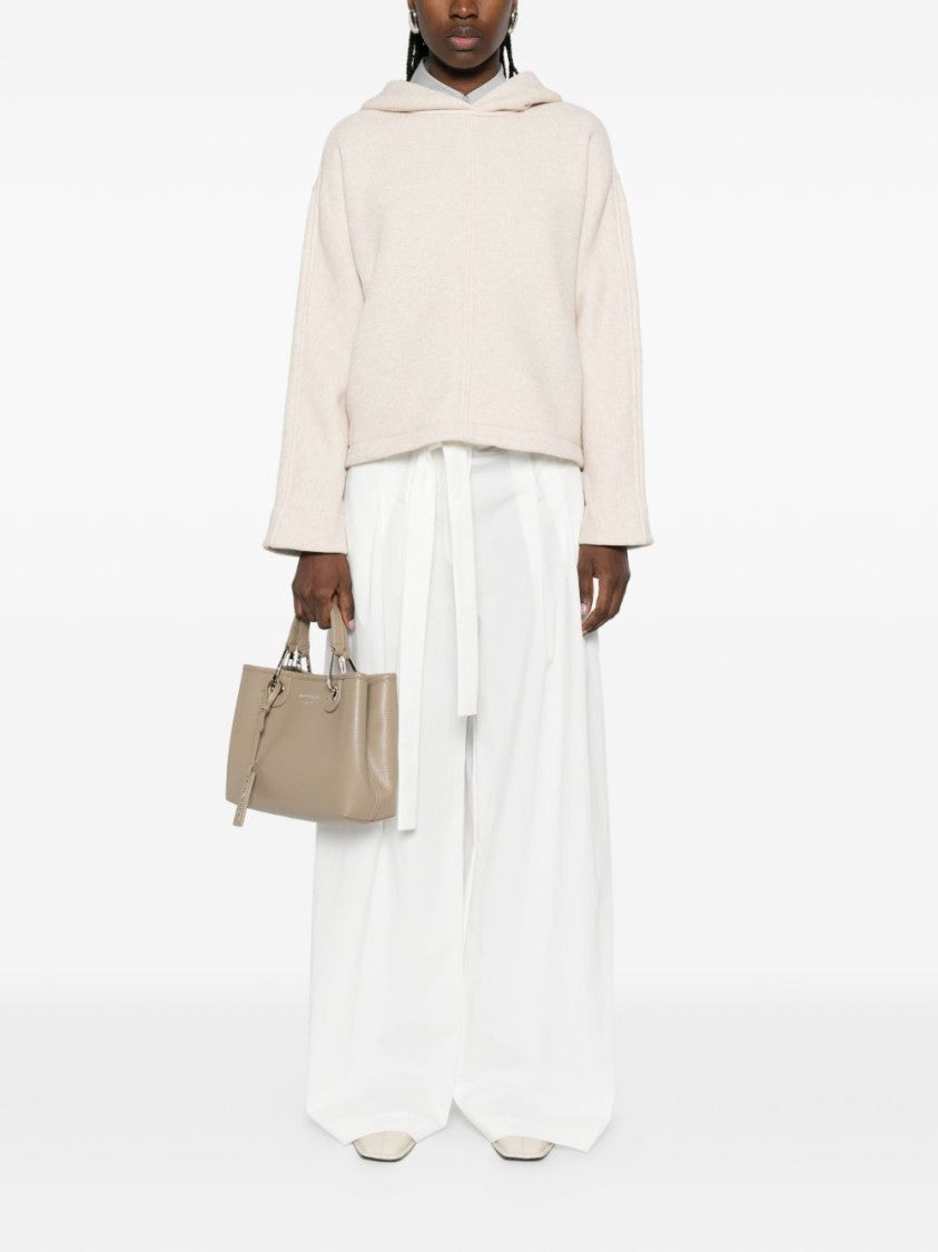 Max Mara Grey Relaxed-Cut Hooded Textured Sweatshirt
