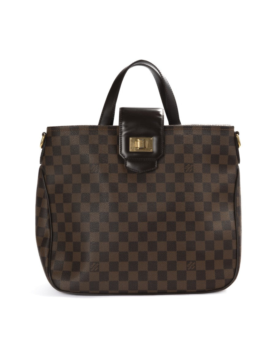 Louis Vuitton Roseberry Mm Structured Handbag With Damier Ebene Canvas