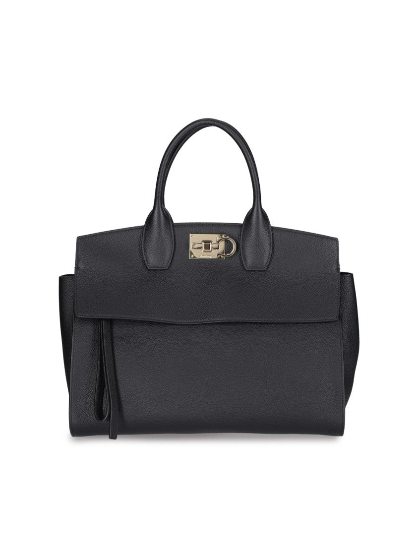 Ferragamo Medium 'Studio' Handbag – Black