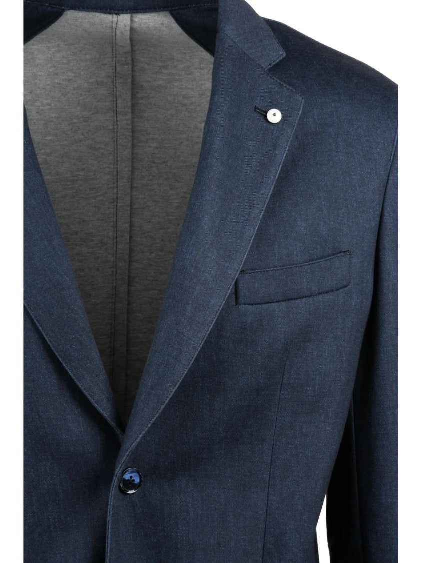 L.B.M. 1911 Rounded Jacket With Notch Lapels And Button Closure