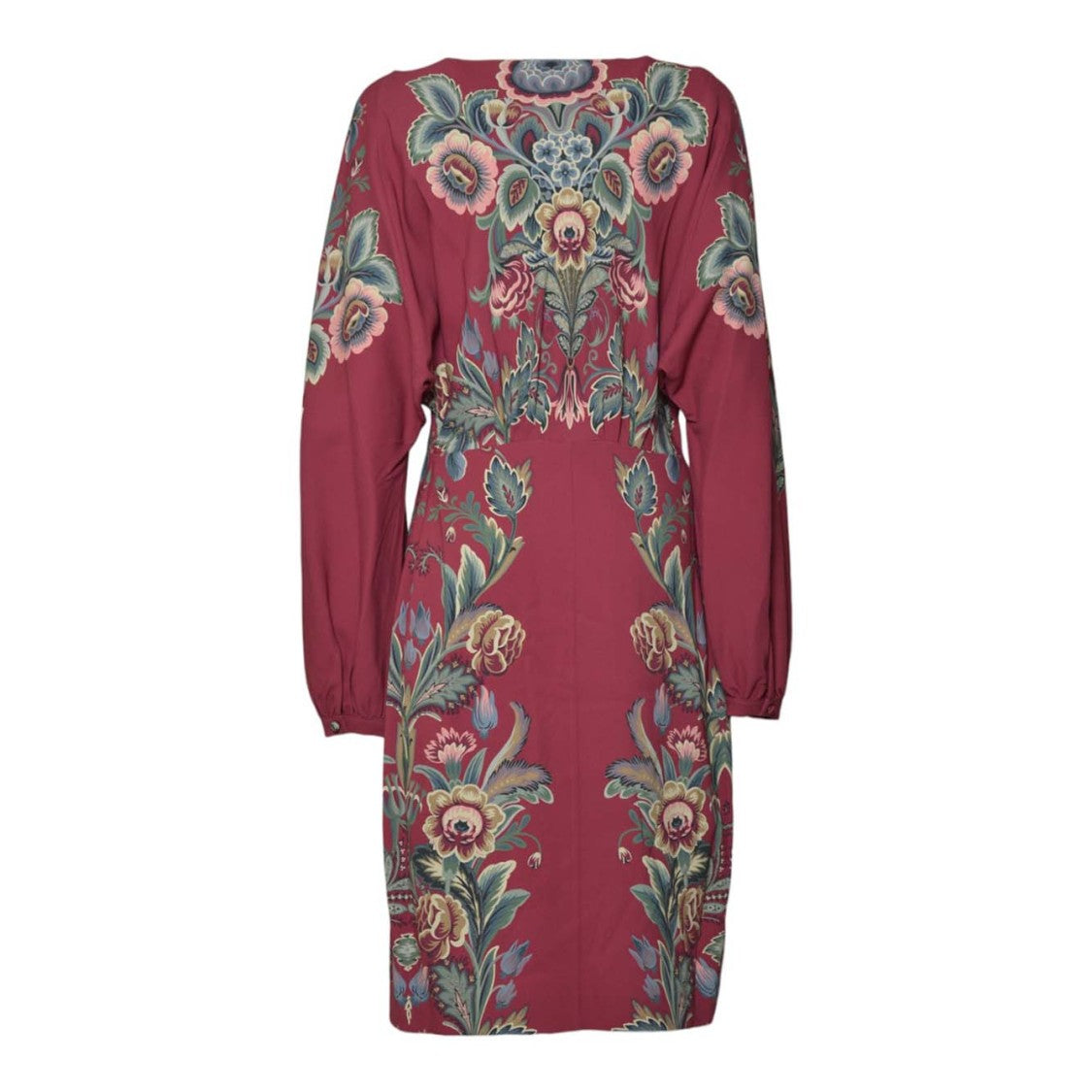 Etro Intricate Floral Midi Dress With V-Neckline