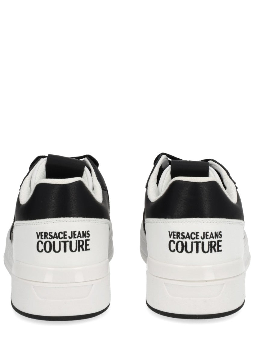 Versace Jeans Couture Low-Top White Sneakers With Black Accent