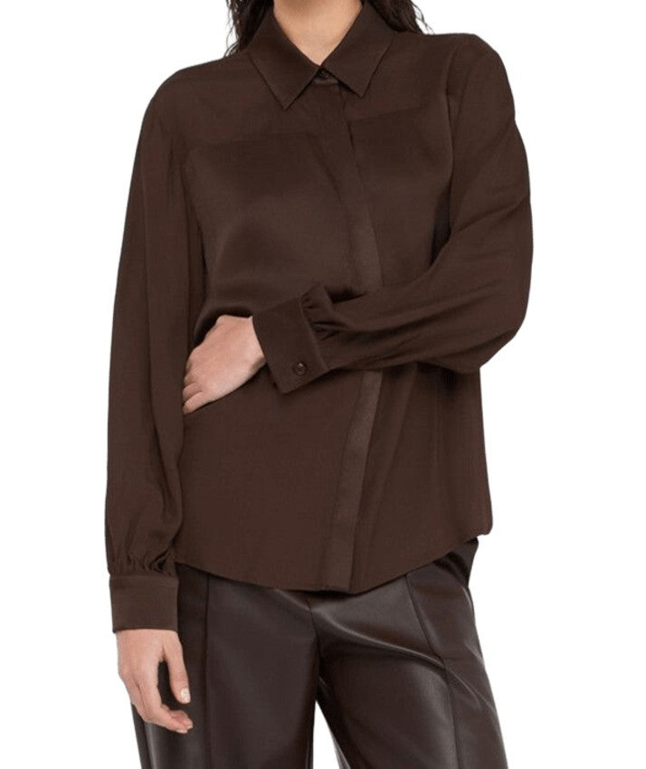 Liu Jo Chocolate Crêpe De Chine Blouse