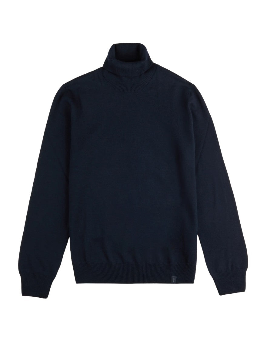 Fay Timeless Navy Blue Turtleneck Sweater