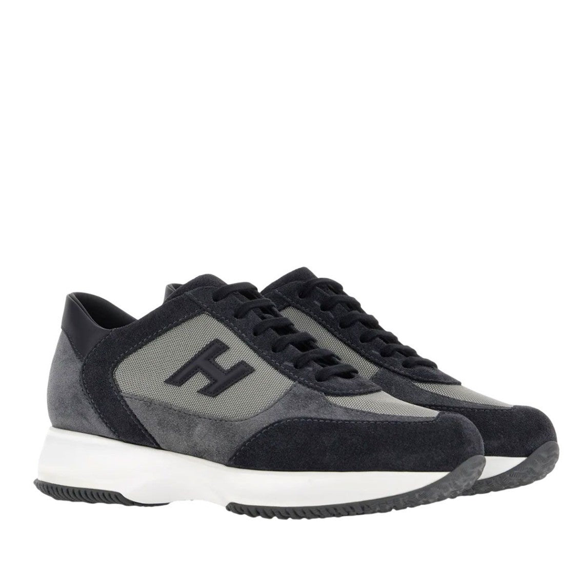 Hogan Dynamic Lace-Up Sneakers With Textured Sole