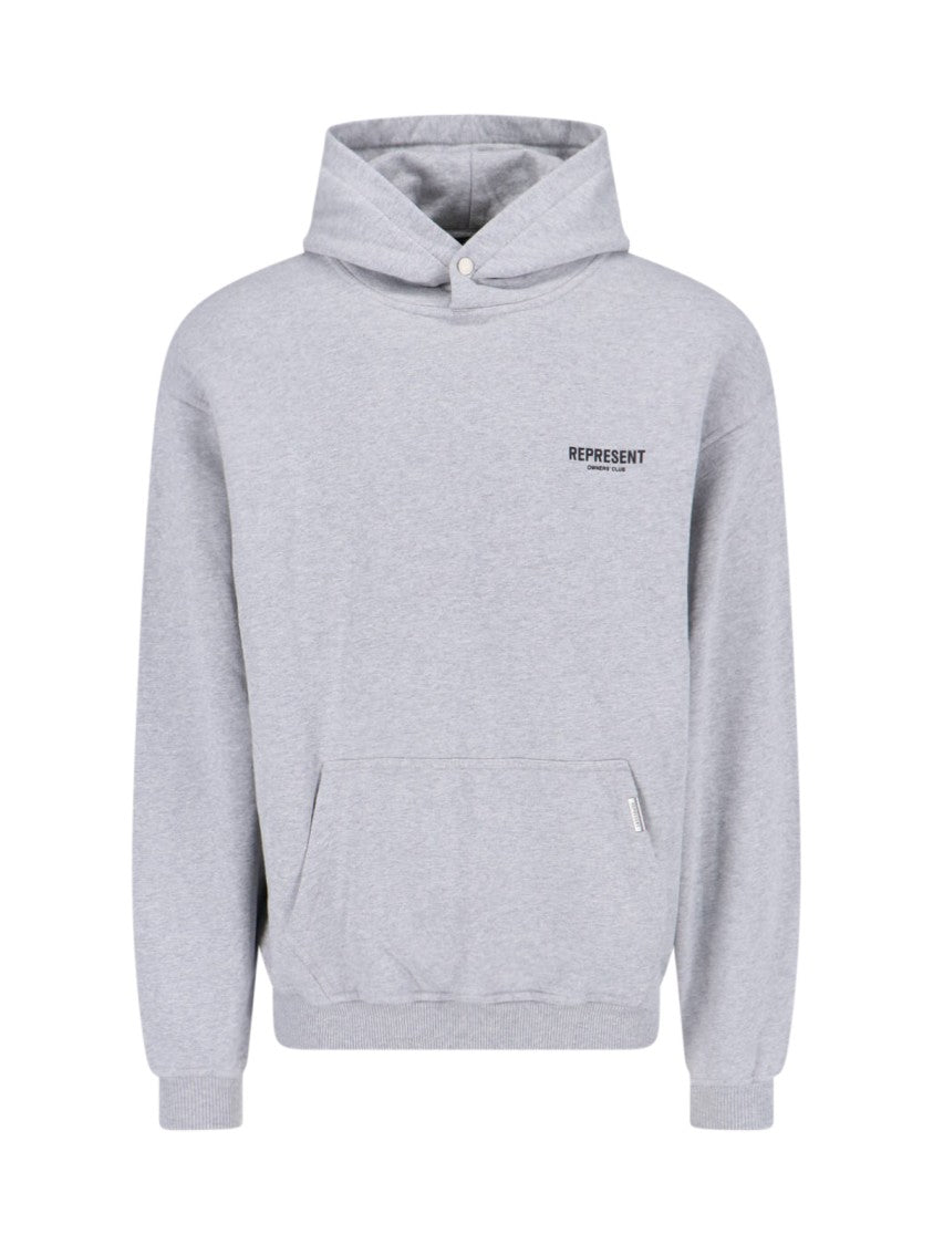 Represent Hooded Sweatshirt In Grey Cotton