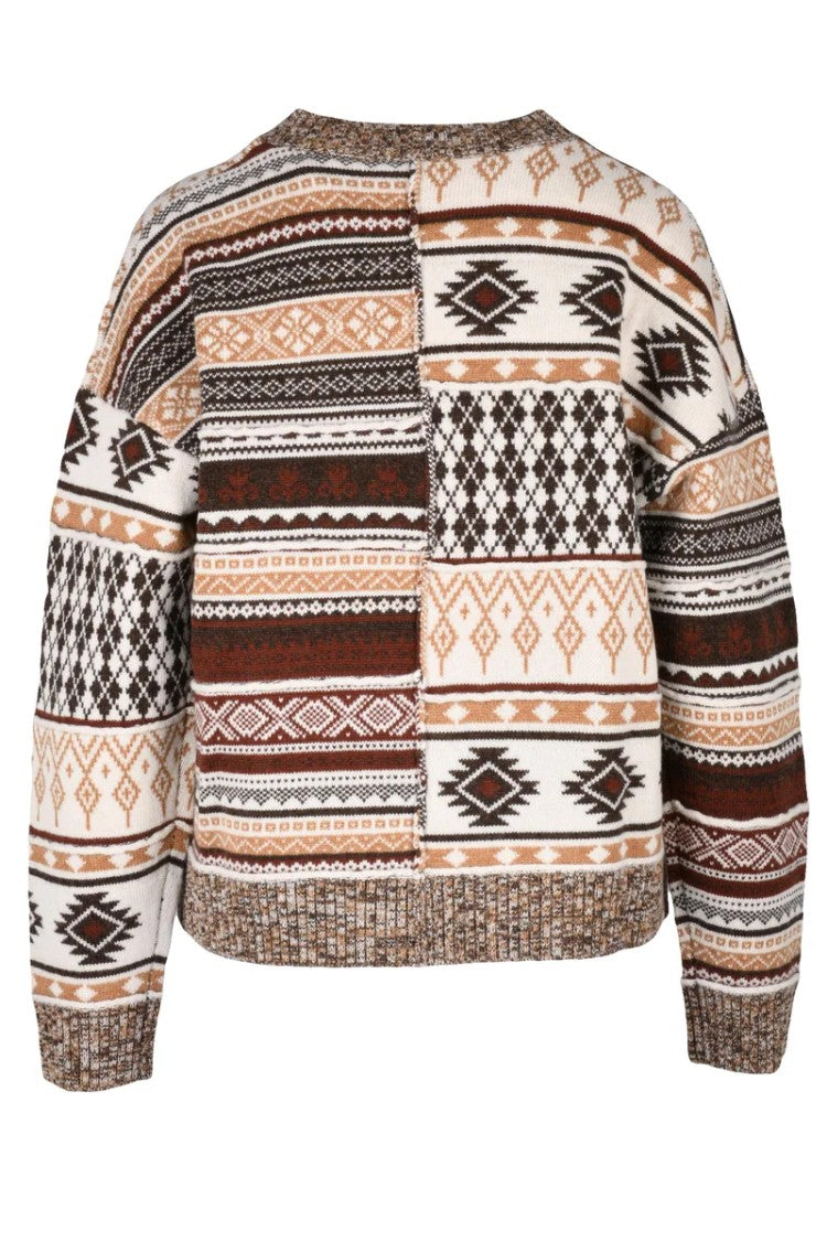 Ballantyne Crew Neck Sweater - Brown/Beige