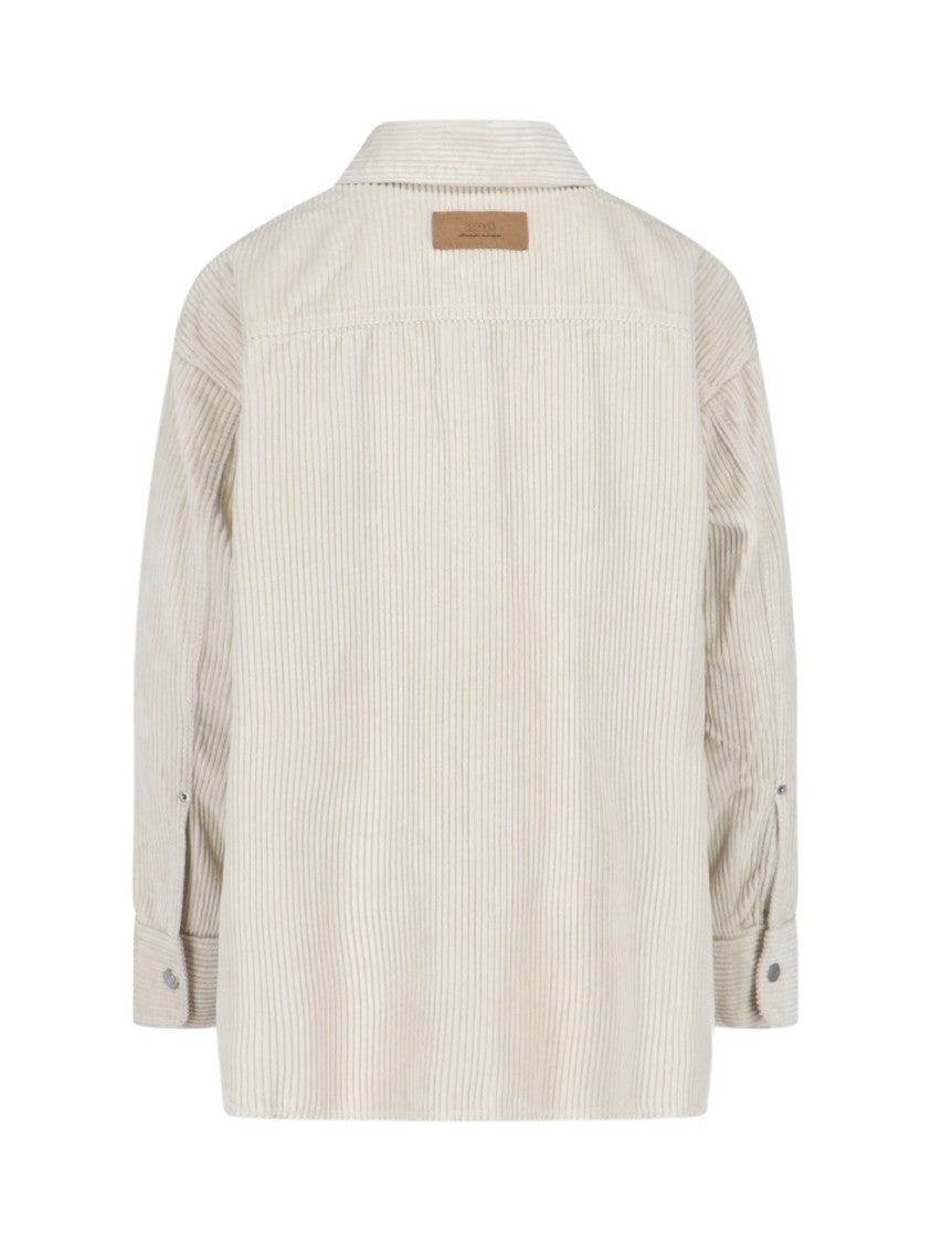 Ami Paris Corduroy Shirt – White