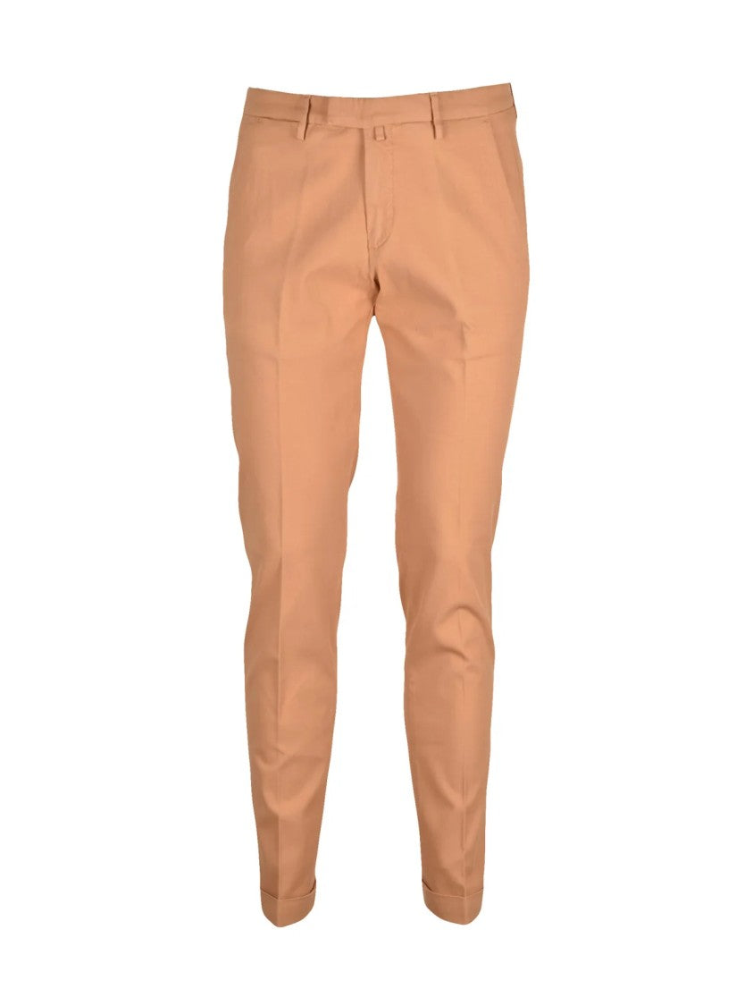 Briglia 1949 Slim Fit Black And Orange Trousers With Tailored Silhouette