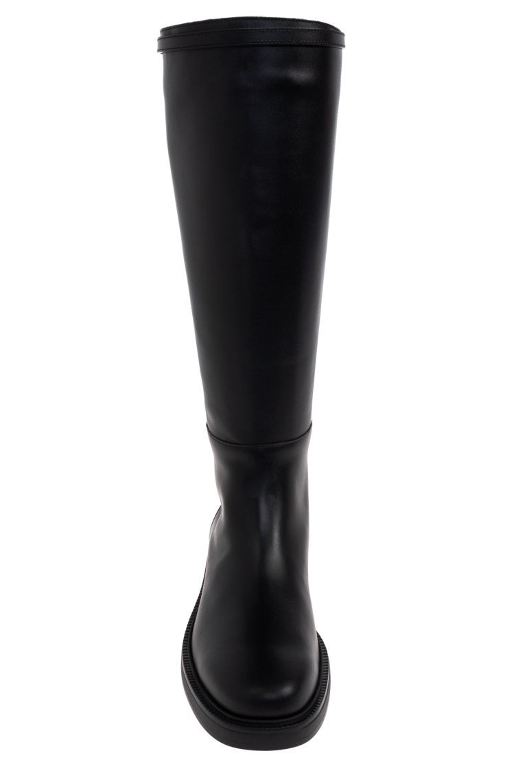 Tod's Knee-High Leather Boots With Decorative Strap