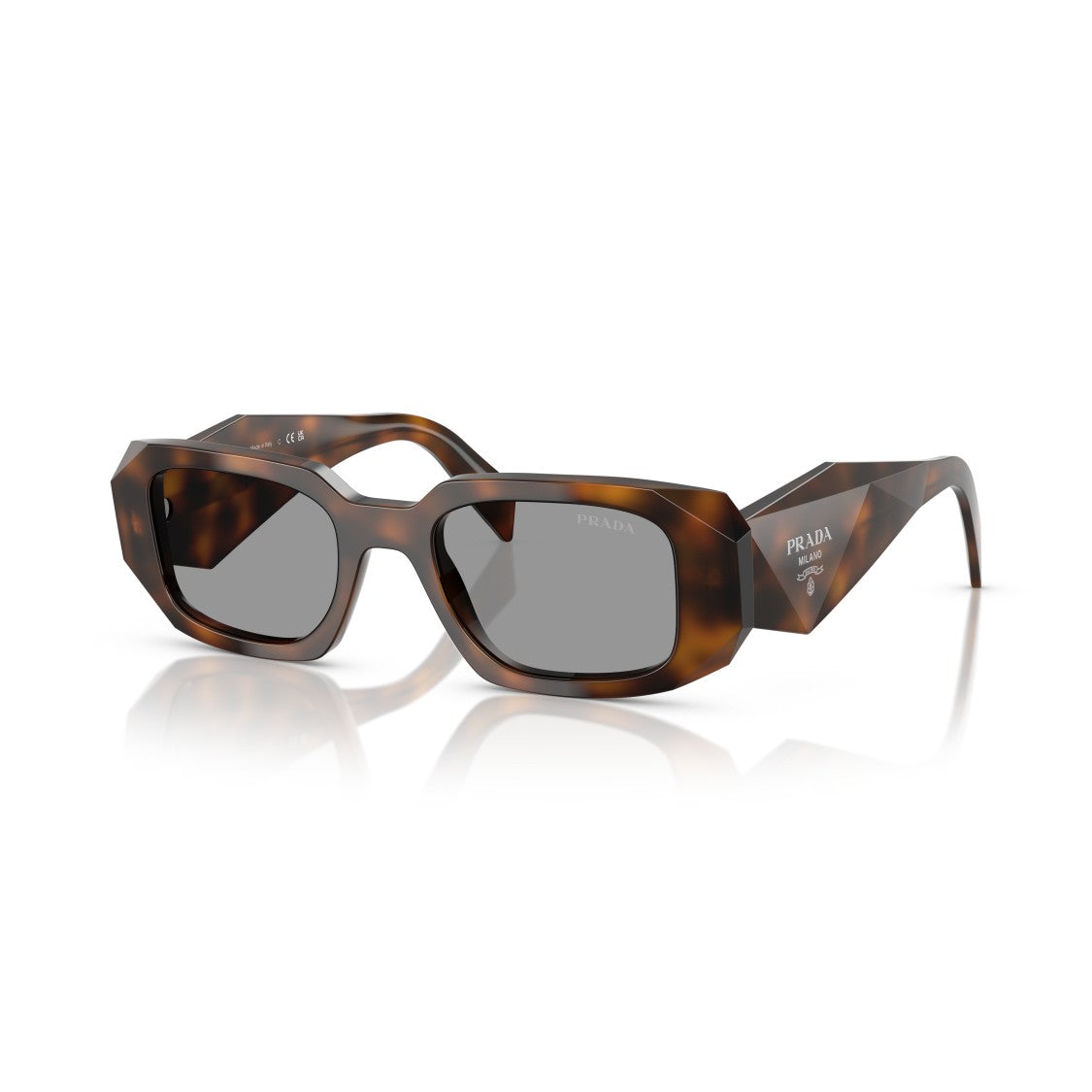 Prada 0Pr 17Ws Oversized Rectangular Tortoiseshell Sunglasses