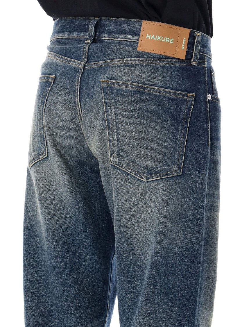 Haikure Faded Blue Five-Pocket Denim Jeans