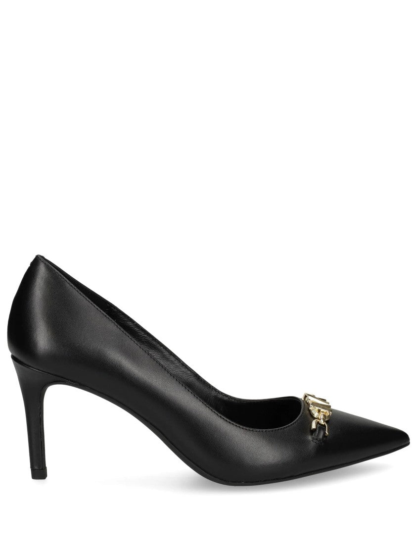 Michael Kors Black Pumps With Decorative Gold Chain Detail