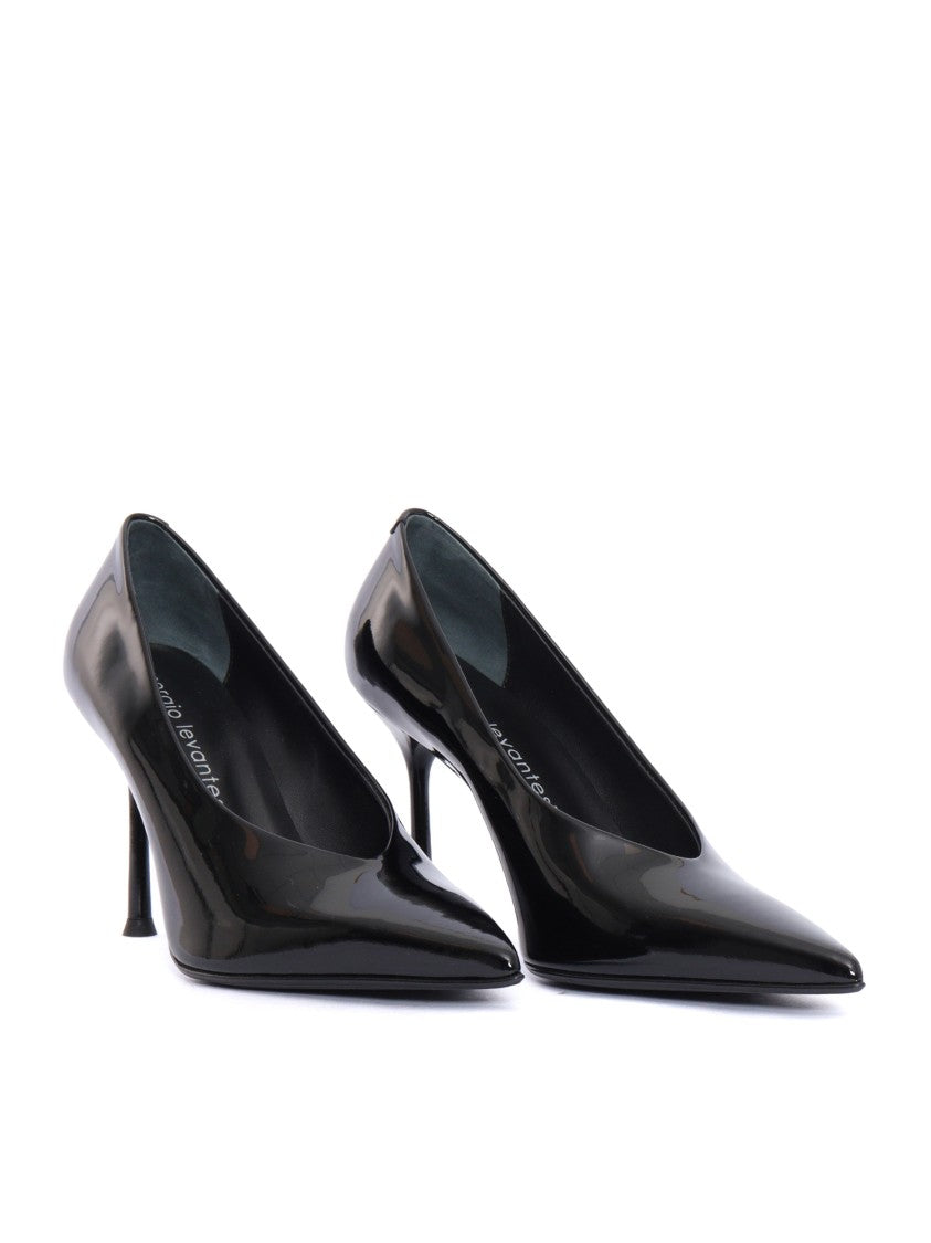 Sergio Levantesi 56 Black Patent Leather Pumps