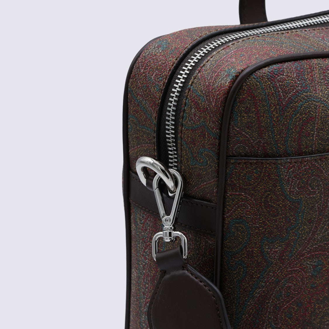 Etro Structured Briefcase-Style Bag With Dark Paisley Pattern