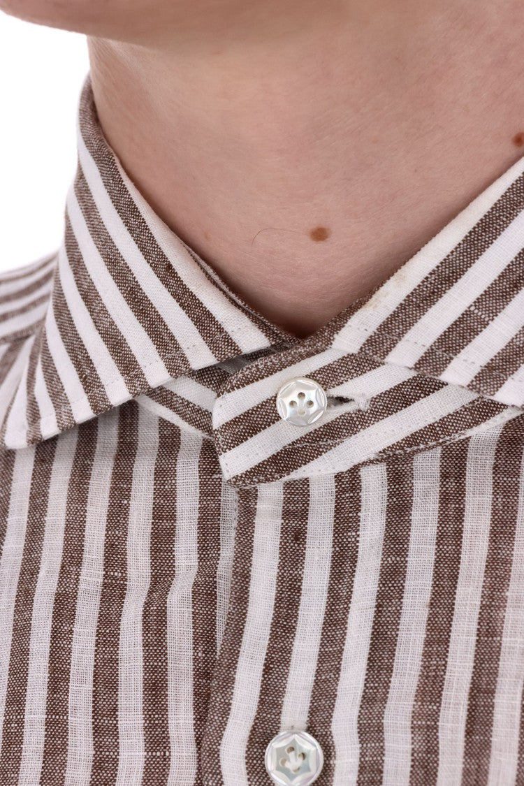 Barba Dandylife Line Linen Tailored Stripe Shirt