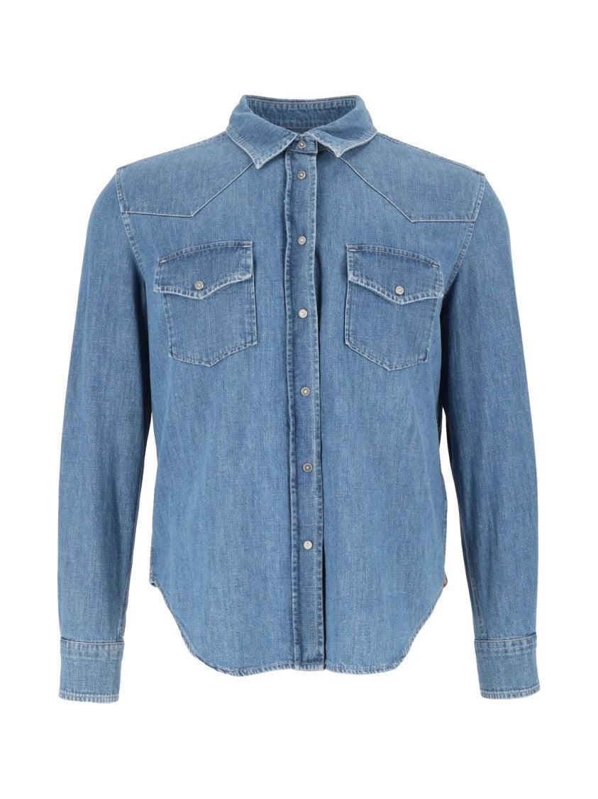 Dondup Blue Denim Button-Down Shirt