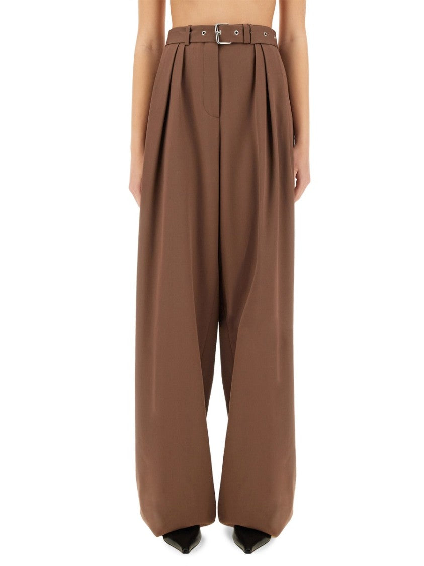 Dries Van Noten High-Waisted Wide-Leg Pants With Matching Belt