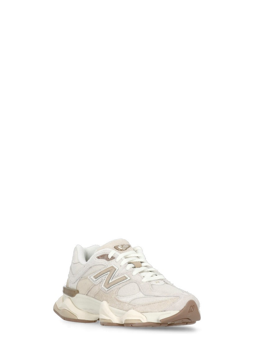 New Balance Beige Leather And Fabric Sneakers With Cushioned Sole