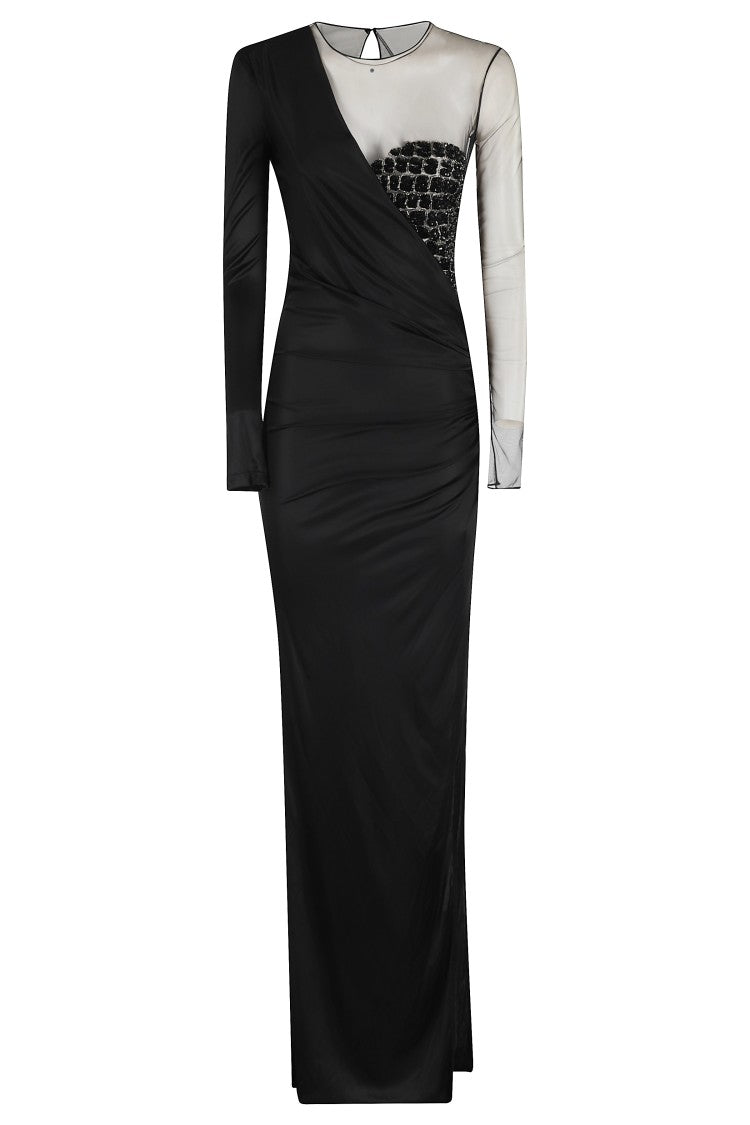 Elisabetta Franchi Long Sleeved Maxi Dress