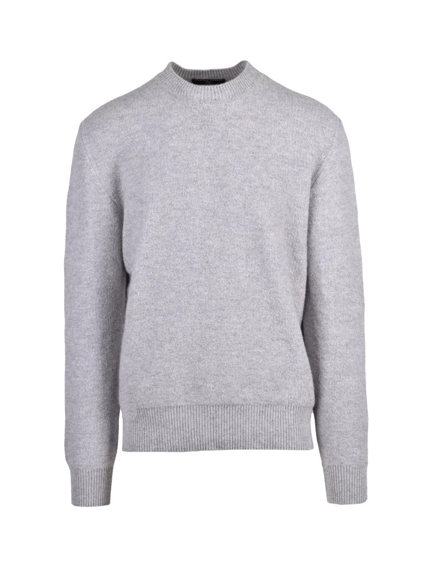 Daniele Fiesoli Classic Crewneck Sweater In Heathered Light Grey
