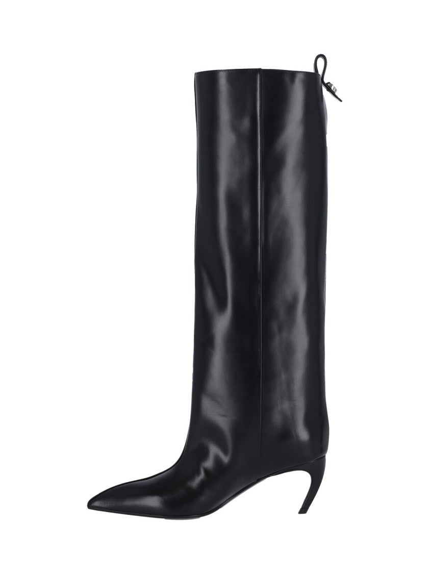 The Attico Pointed Toe Boots With Slim Kitten Heel