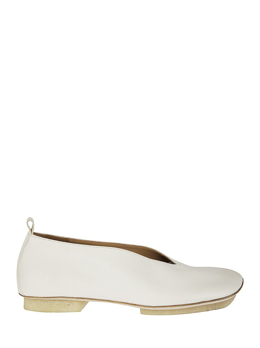 Uma Wang White Leather Ballerina Shoes