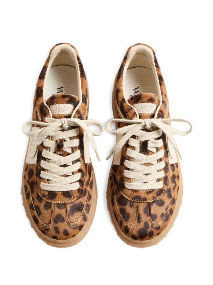 Valentino Garavani Leopard Print Calf Hair Flat Shoes