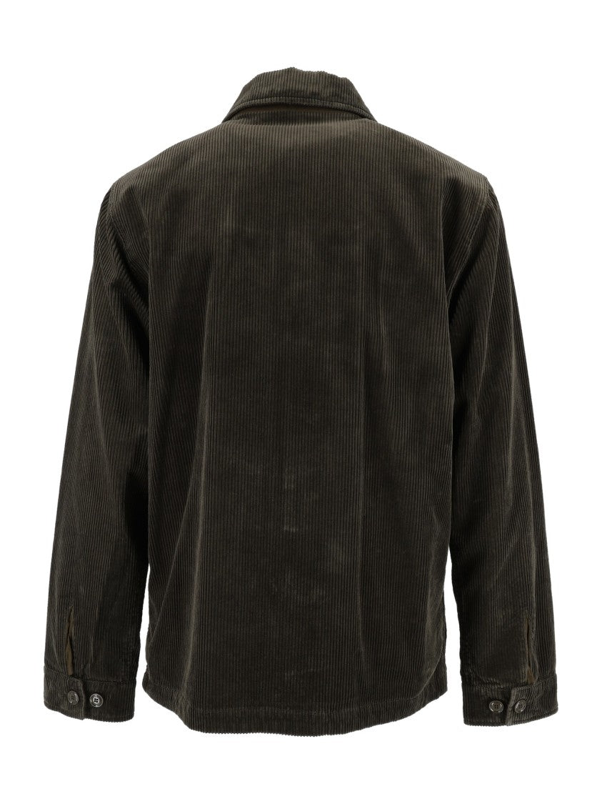 Aspesi Relaxed Fit Corduroy Jacket With Classic Collar And Dual Chest Pockets