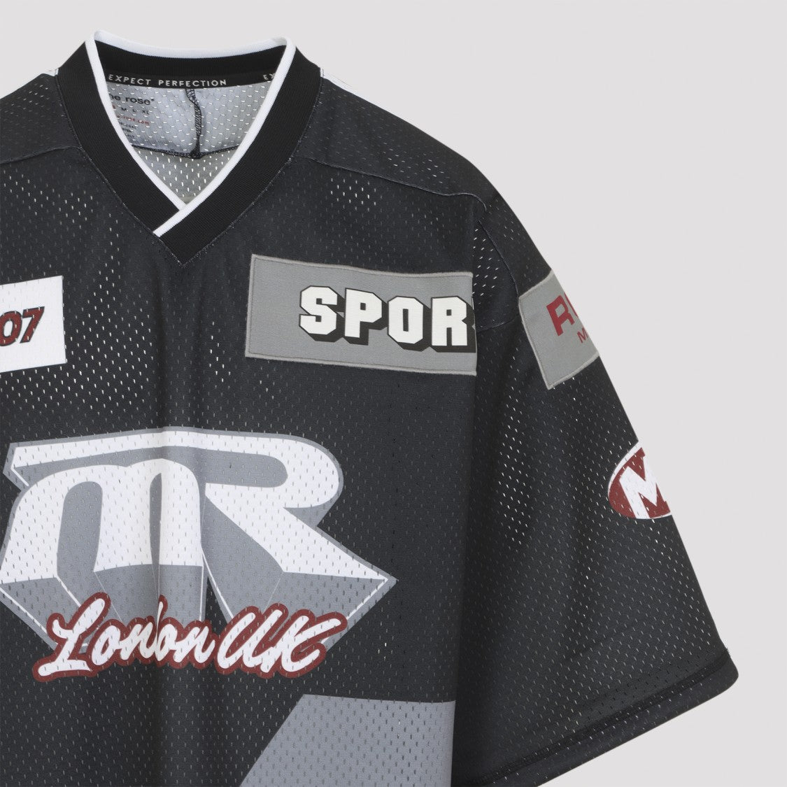 Martine Rose Black Oversized Hockey T-Shirt