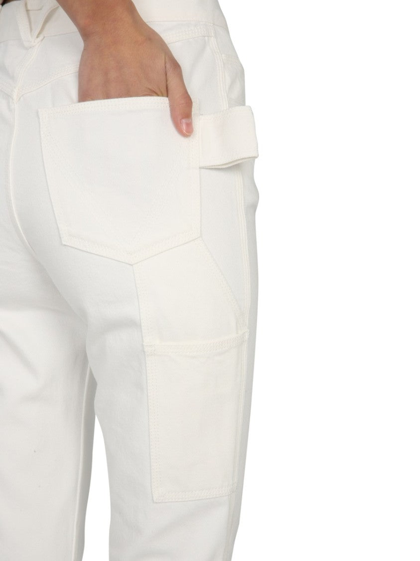 Bottega Veneta Flared Jeans With Oval Button Closure And Belt