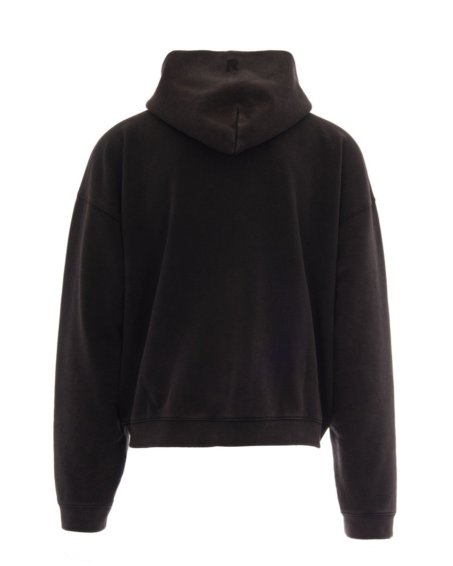 Represent Boxy Zip Hoodie In Rich Coffee Cotton