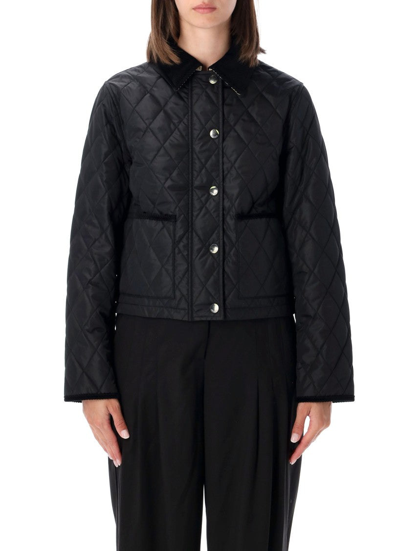 Burberry Cropped Diamond-Quilted Nylon Jacket