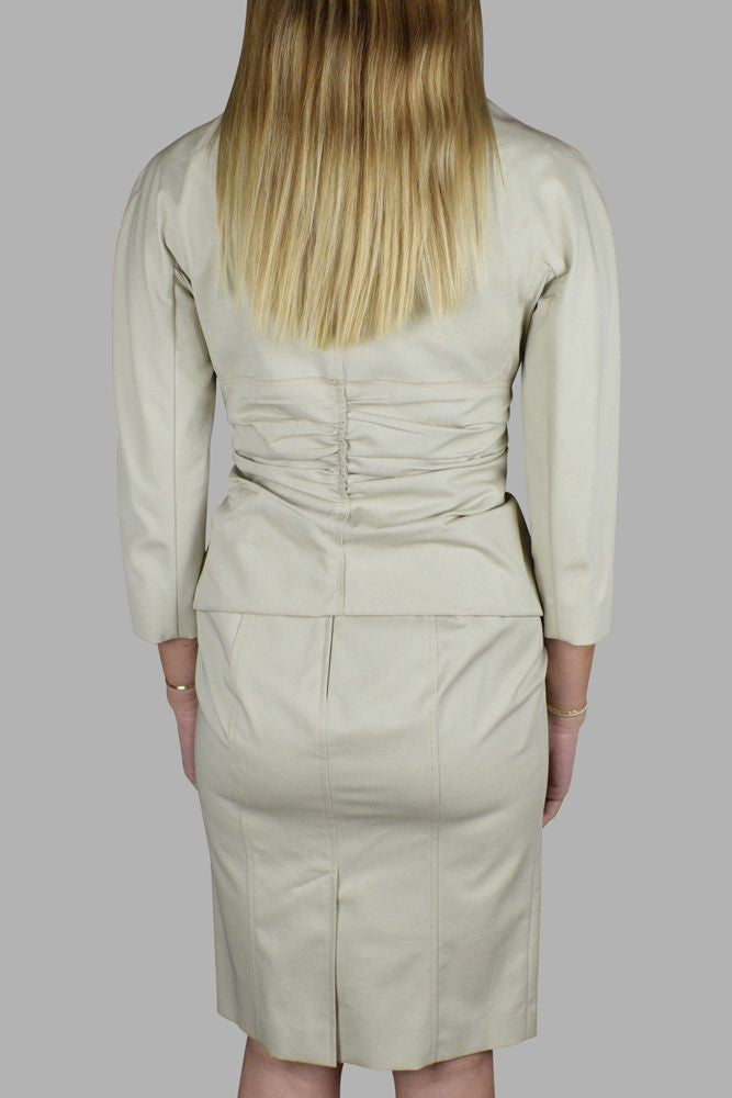 Prada Tailored Beige Suit With Structured Jacket