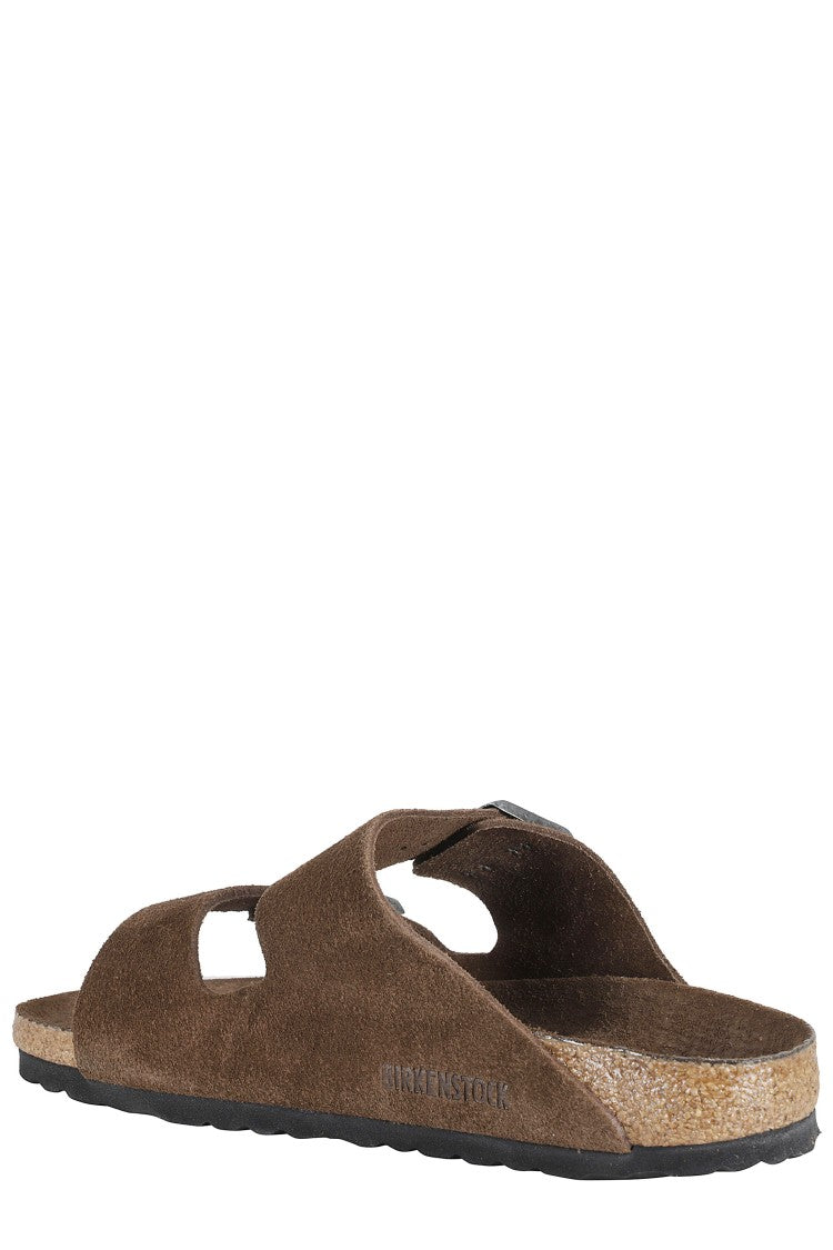 Birkenstock Brown Arizona Sfb Double-Strap Suede Mules