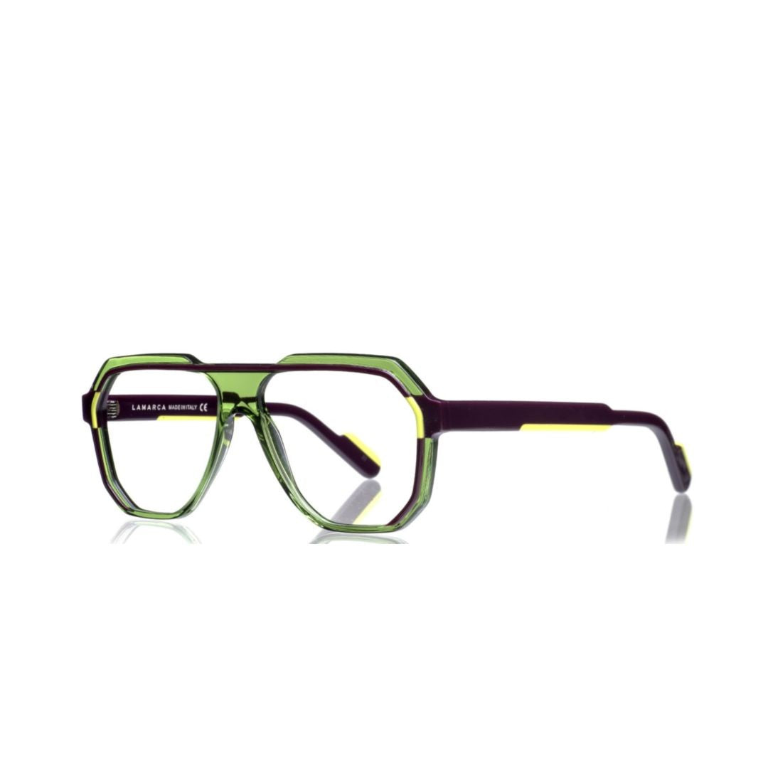 Lamarca Green 09124 Policromie 140 Translucent Hexagonal Sunglasses