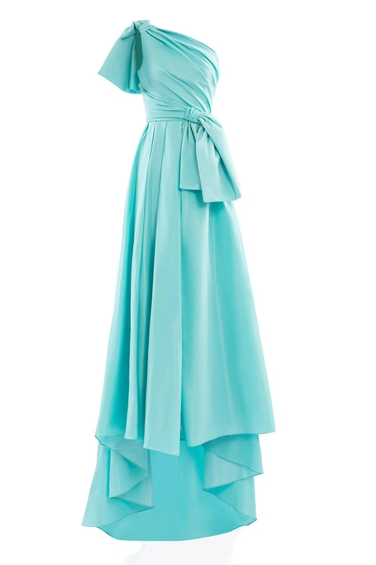 Saiid Kobeisy Aqua Sky Taffeta Evening Dress