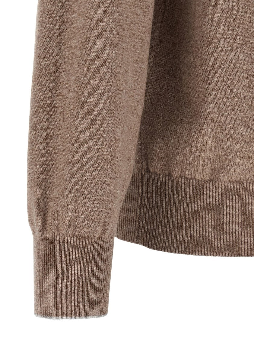 Brunello Cucinelli Brown Cashmere Sweater With Crew Neck