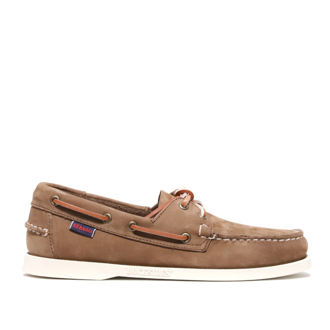Sebago Docksides Portland Moccasin In Brown Nubuck